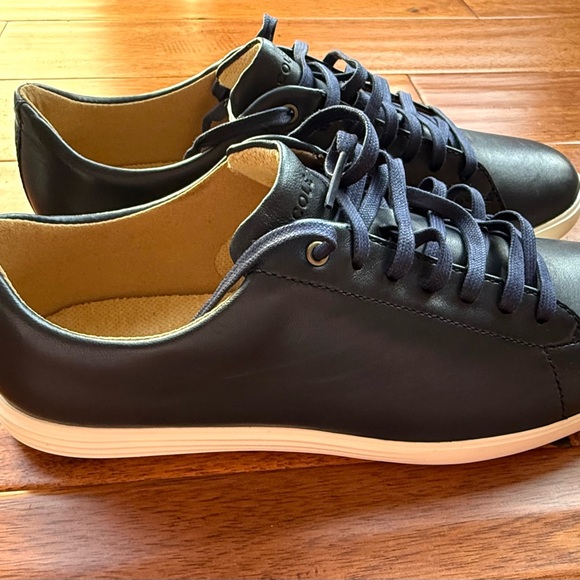 NEW! Cole Haan men’s 10.5 Grand Crosscourt navy blue leather lace-up shoes NIB! - Picture 6 of 11